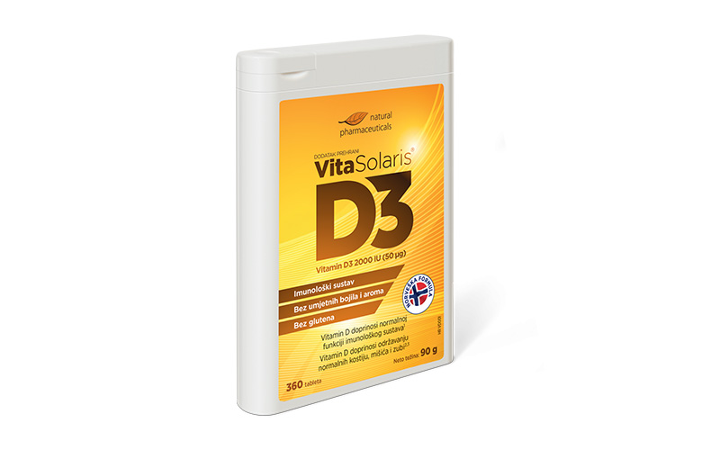 VitaSolaris® D3 pakiranje — godišnja zaliha vitamina D (360 tableta)