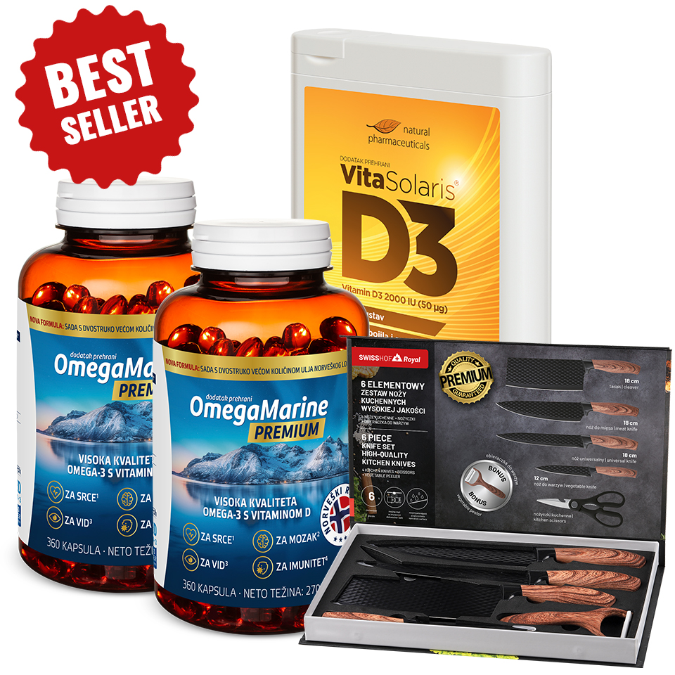 OmegaMarine Premium premium paket i VitaSolaris D3 + BESPLATAN Leo Bernard sat